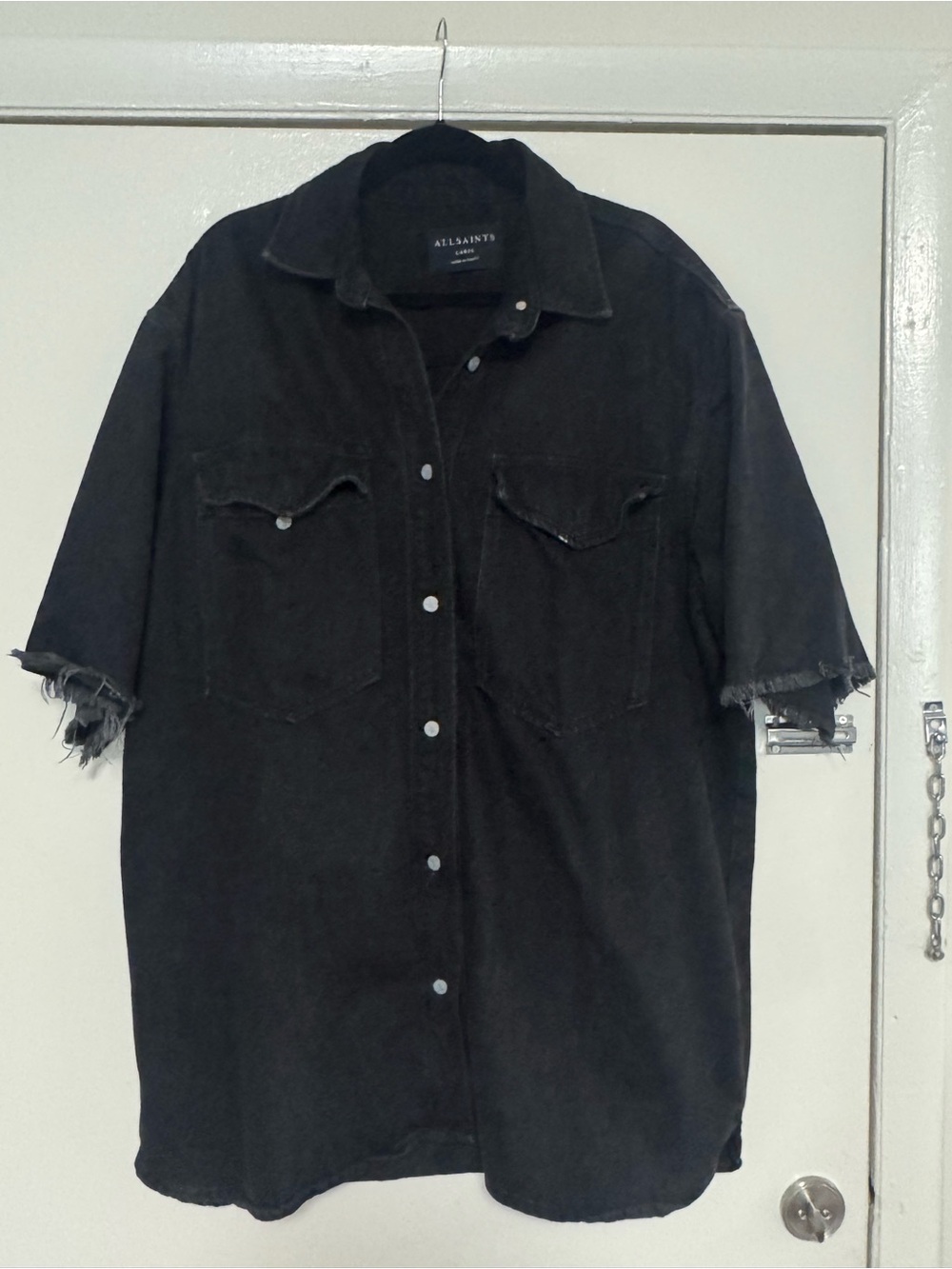 ALLSAINTS OVERSIZED DENIM DRESS OR JACKET SIZE LARGE BLACK ALL SAINTS